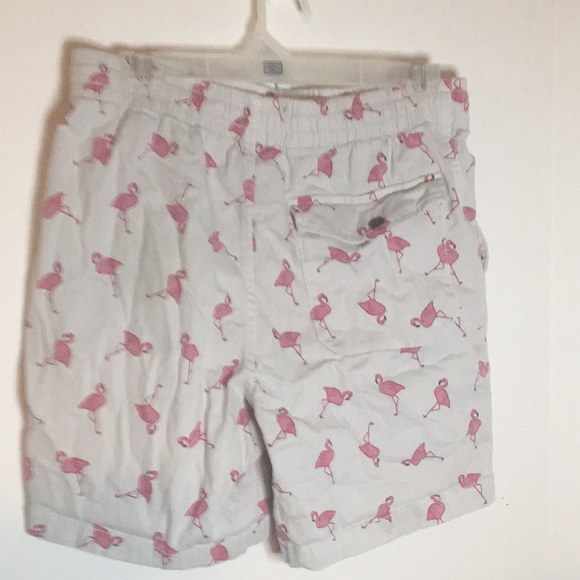 IRON CO FLAMINGO SHORTS COTTON BLENS DRAWSTRING WAISTBAND - Picture 2 of 4